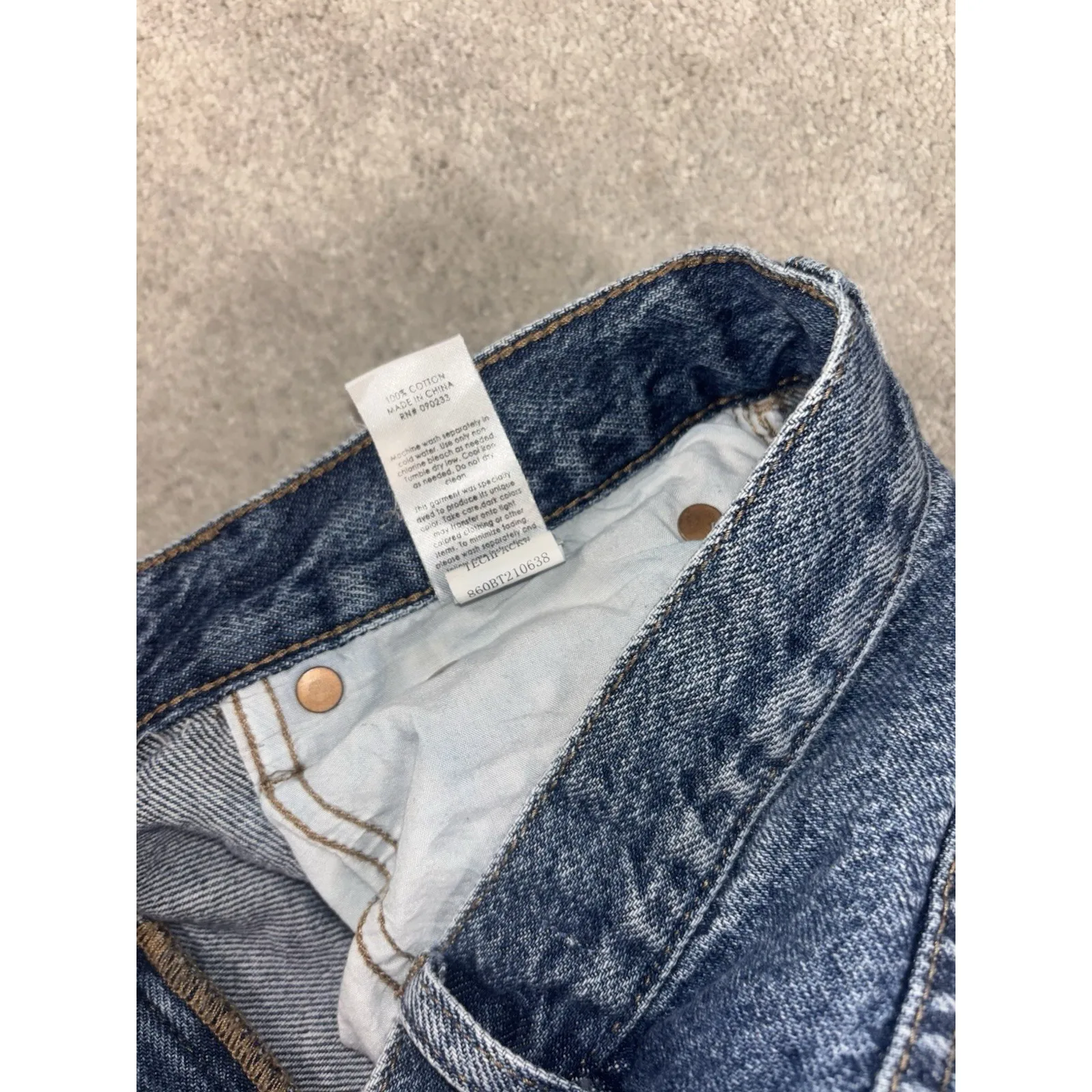 Pac Sun Distressed Dad Denim Jeans Womens Sz 27 Med Wash Straight Leg Grunge - Image 6