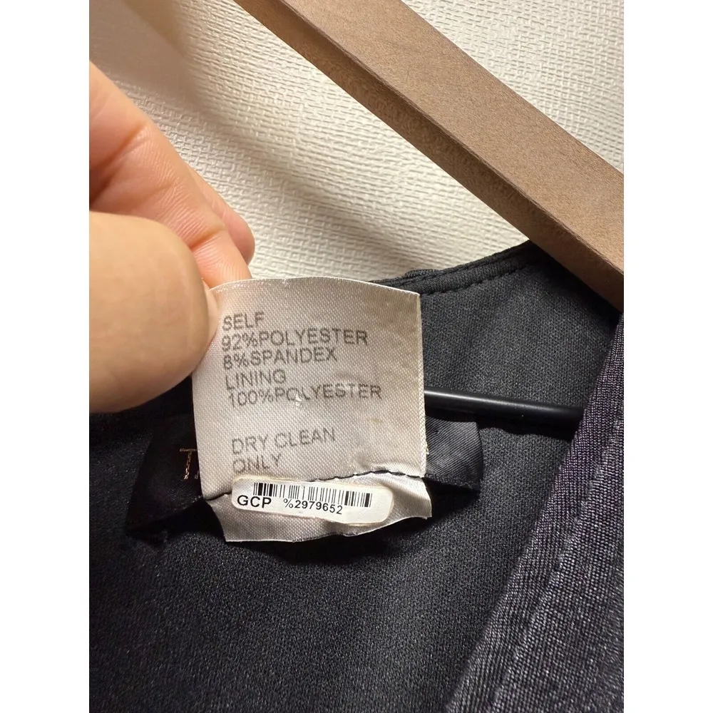 Tadashi Shoji Cocktail Sheath Dress Sz S Black Beaded Embellished Bodycon Formal - Image 5