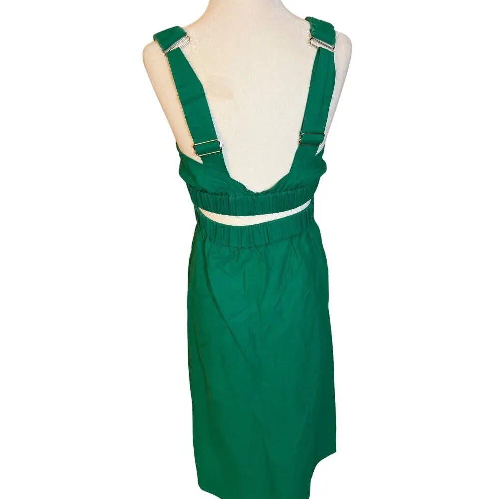MINKPINK Virgo Midi Dress in Green XSmall Womens Linen Cutout - Image 7