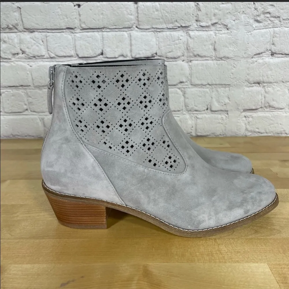 Cole Haan Grey Suede Jayne Lasercut Ankle Booties NWT - Image 7