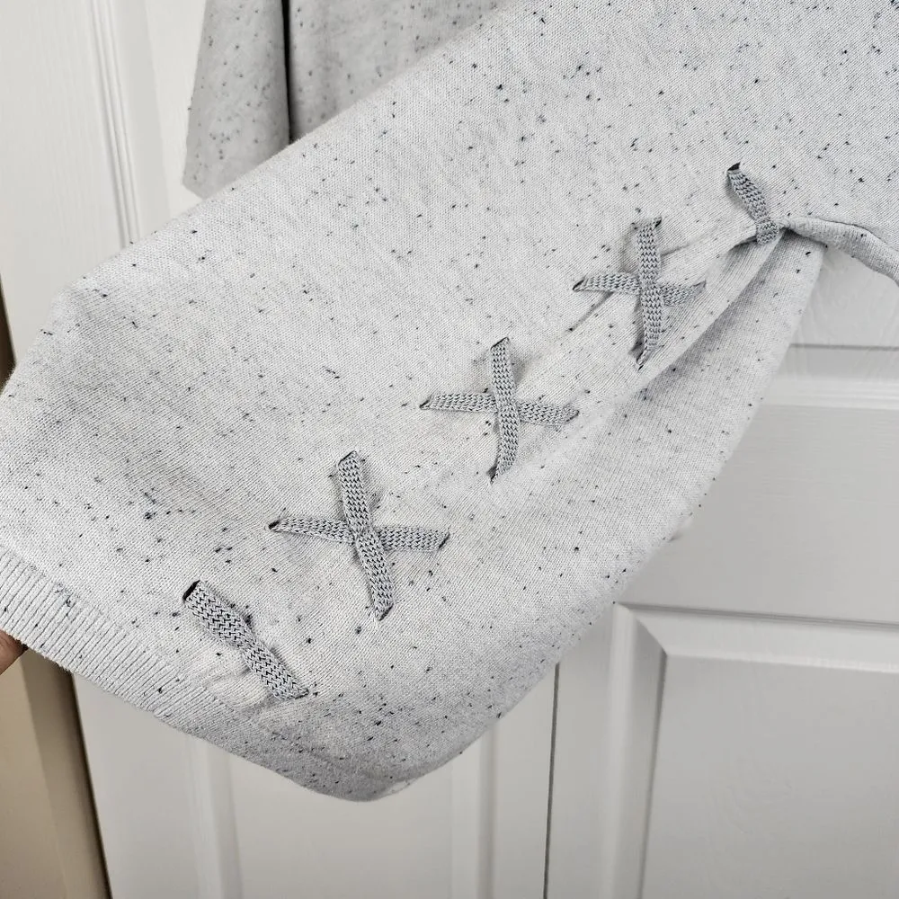 Cabi Sweater Knit Hoodie Short Sleeve Loose Fit Top Cotton Blend Oversized XS - Image 13