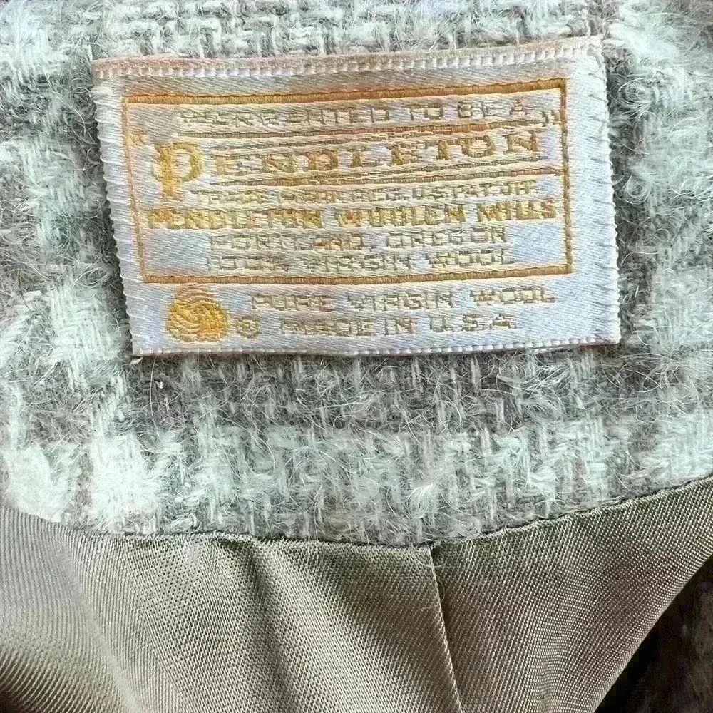 Pendleton Virgin Wool Plaid Houndstooth Blazer Jacket  Vintage Retro Grandma - Image 2