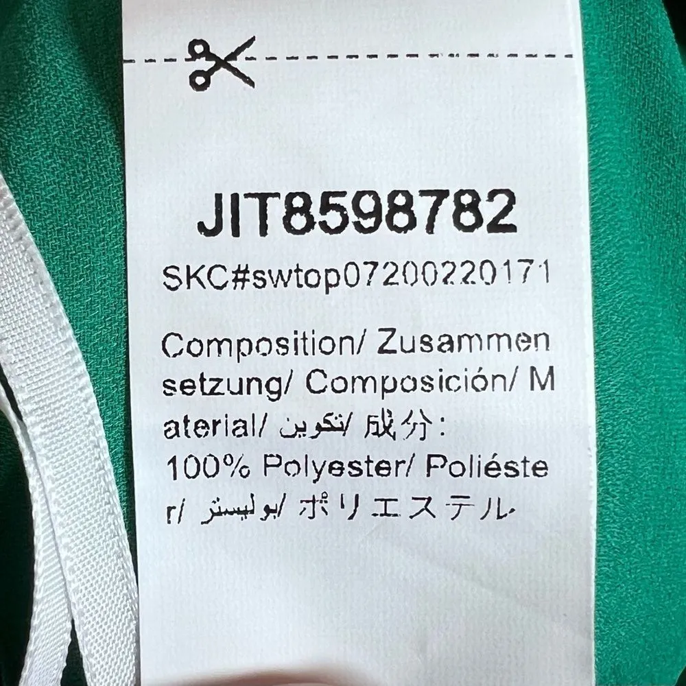 Bae emerald green tie front lantern sleeve crop top size small - Image 9