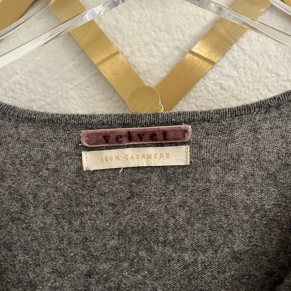 Velvet By Graham and Spencer Cashmere Sweater Dress Grey Small Gray - Image 2