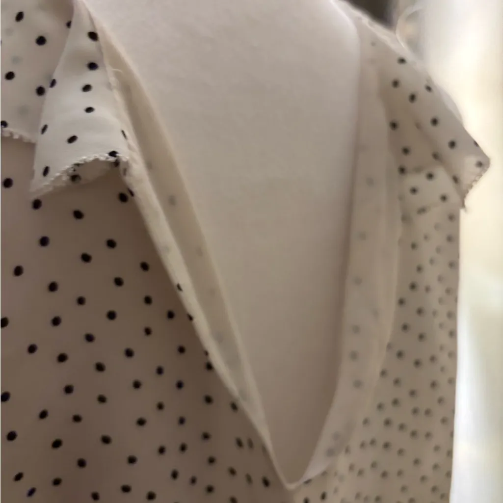 LOFT Black and White Polka Dot A-Line Skirt Size 8 - Image 10