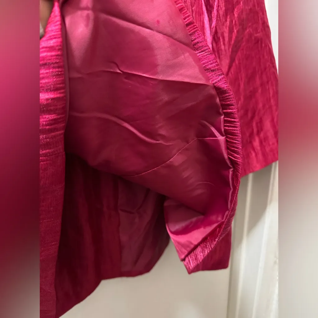 JM Collection Women's Rich Pink Textured Blouse - Image 3