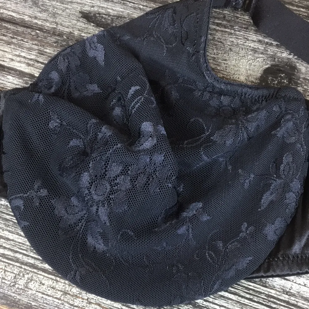 SOMA Black Floral Cup Unlined Underwire Bra 38DD - Image 6