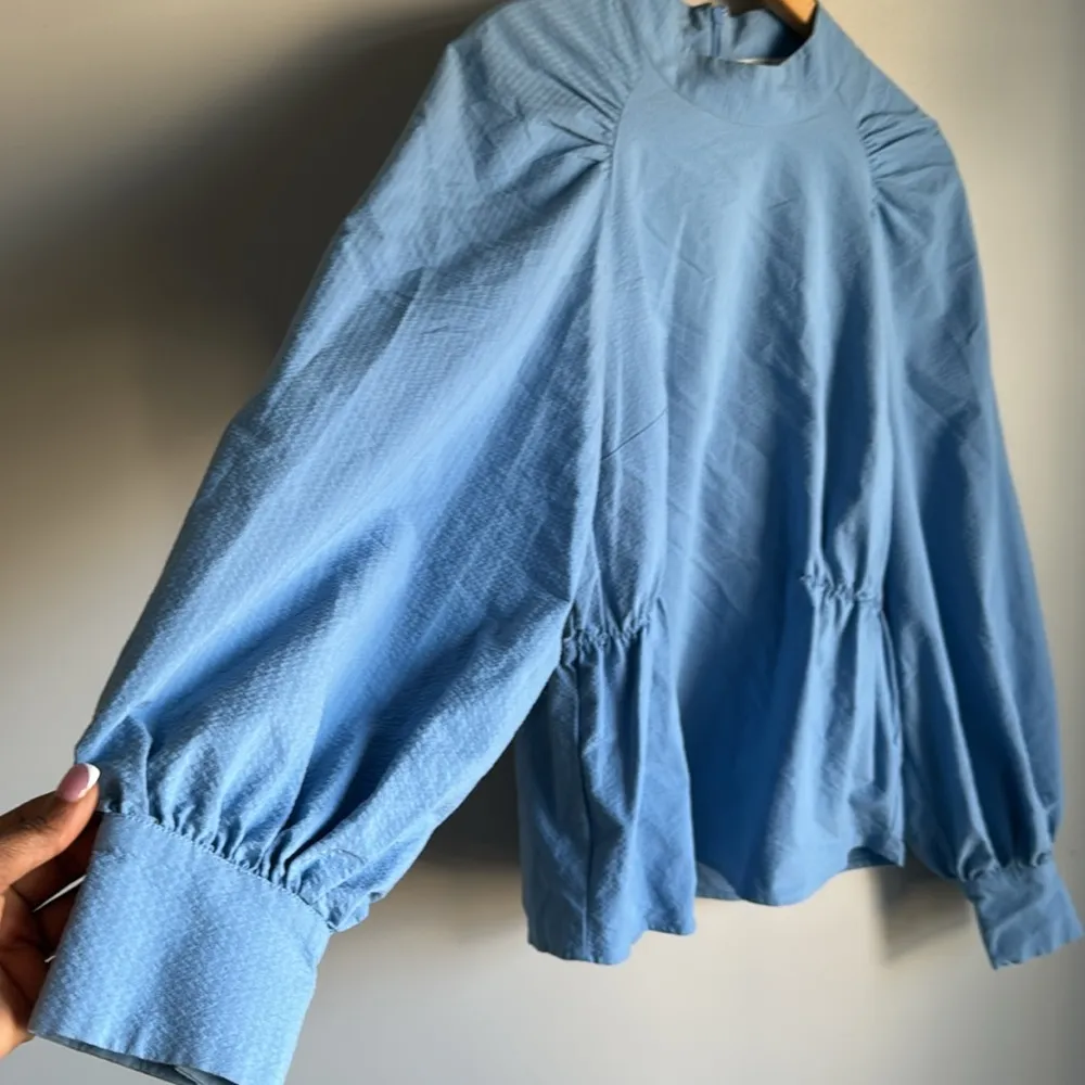 JUST Female Helka Puff Sleeve Blue Bell Blouse Large - Image 8