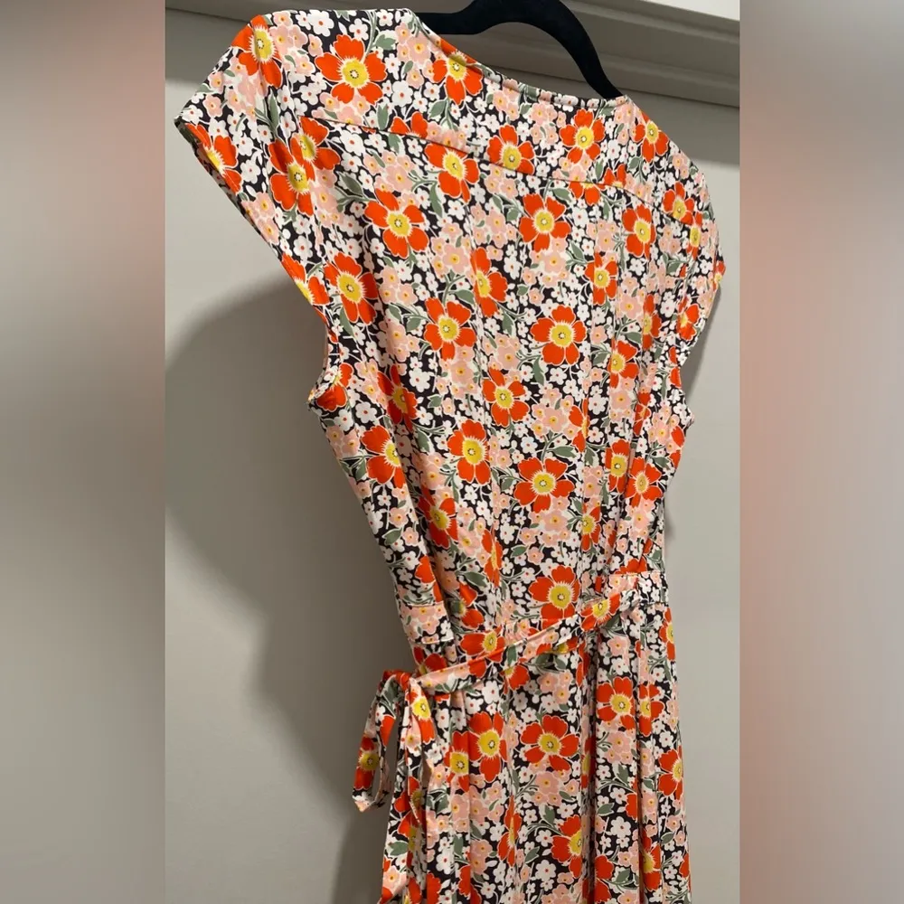 J. Crew Mercantile Multicolor Floral Midi Wrap Dress - S - Image 12