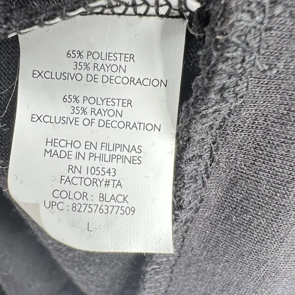 Daisy Fuentes Black Long Sleeve Top Bow Detail Size Large New - Image 70