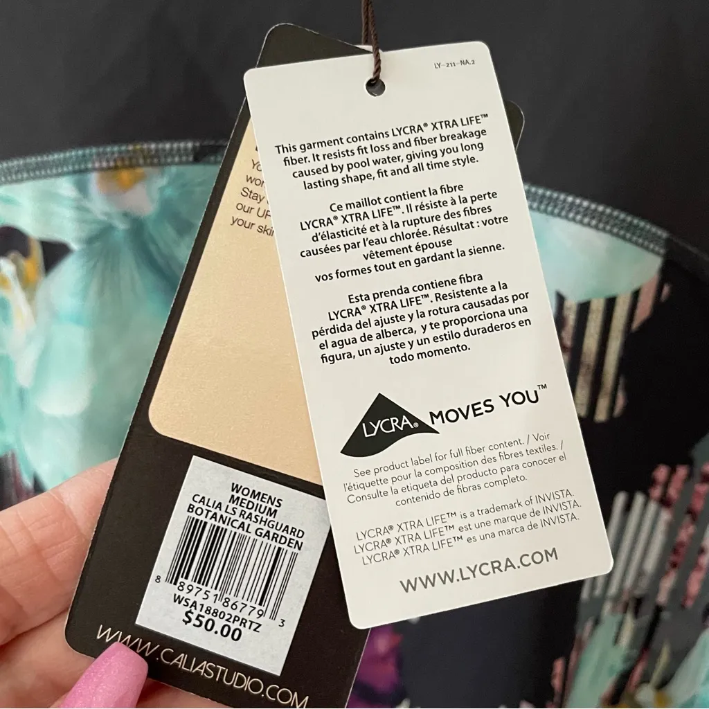 NWT CALIA by Carrie Underwood Botanical Garden Floral Rashguard M Black Size M - Image 10