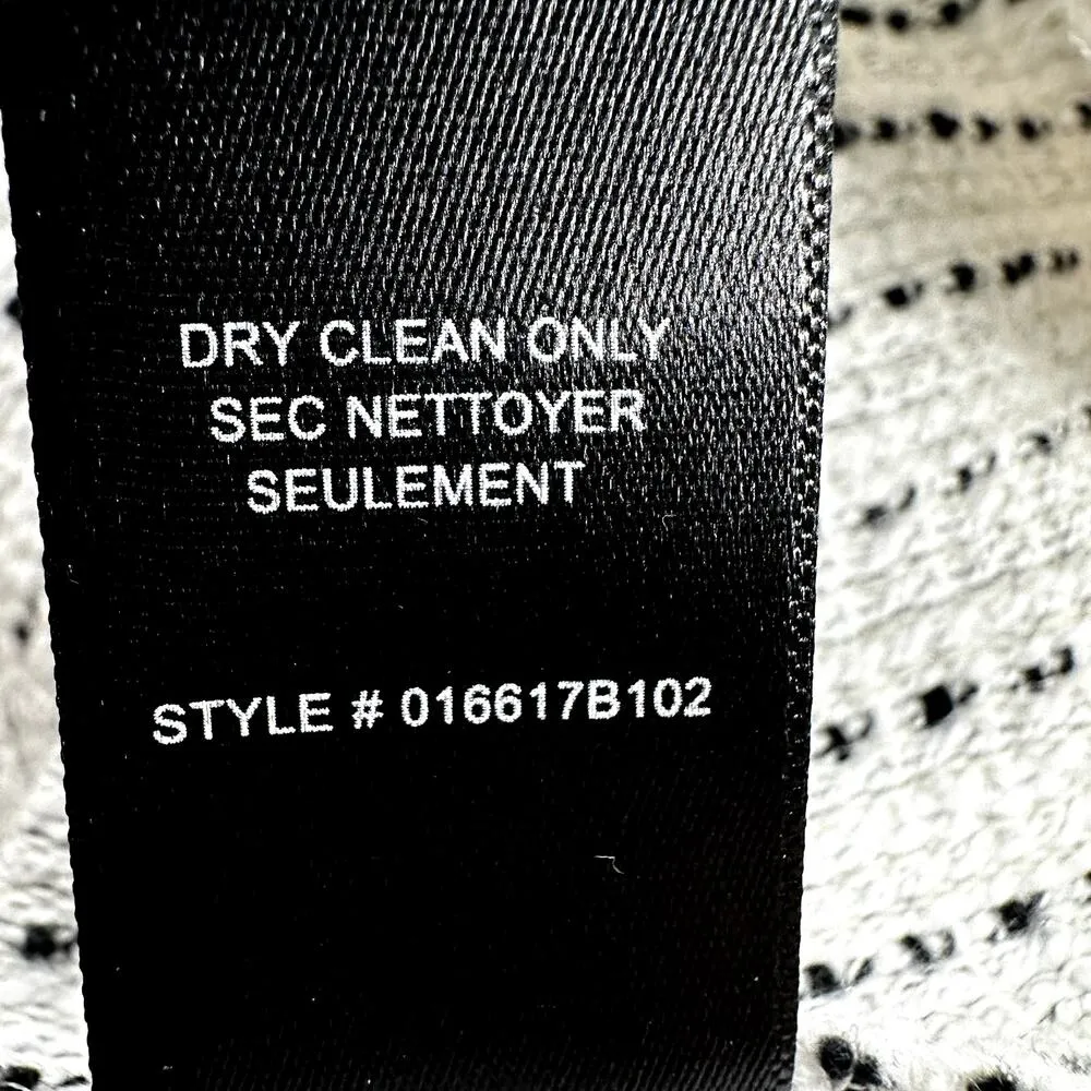 Rebecca Taylor Bouclé Tweed Top Fringe Hem Round Neck Heather Gray 2 - Image 5