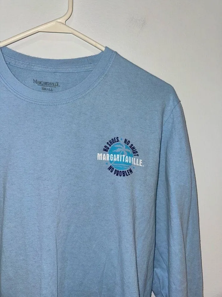 SM Margaritaville Blue Hollywood Beach Florida Graphic Long Sleeve Shirt - Image 2