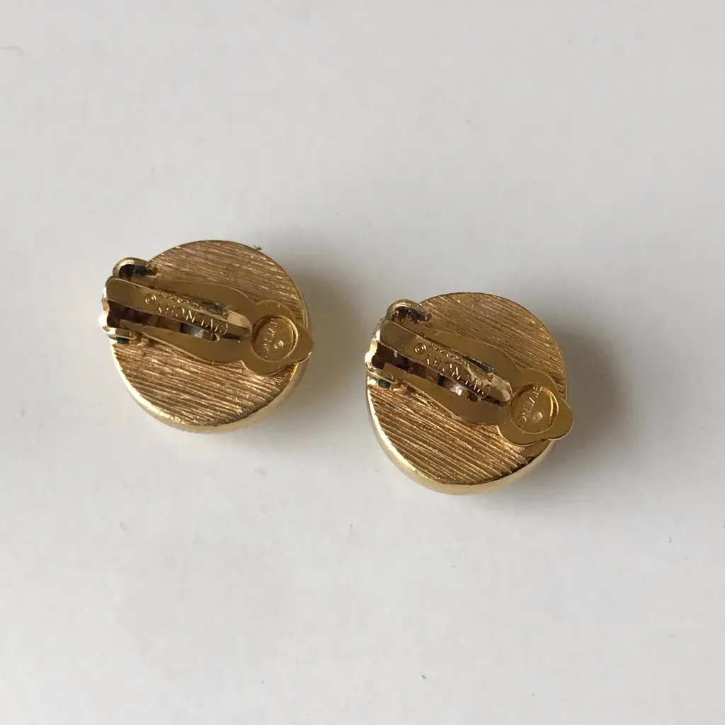Givenchy Vintage Gold Tone Clip On Earrings - Image 7