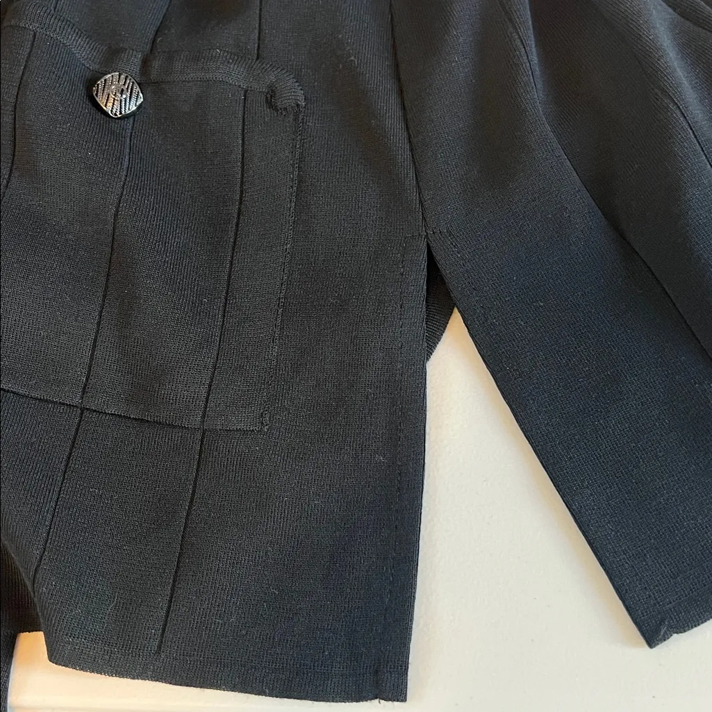 Ming Wang Mandarin Collar Cardigan Black Size Small - Image 9