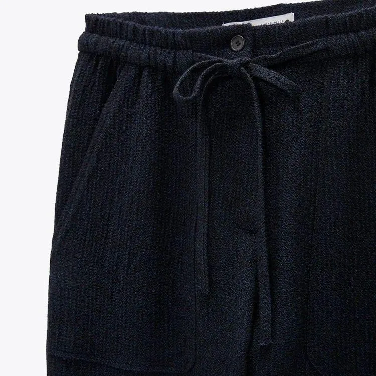 NWT  Textured Navy Blue High-Waisted Pants - Image 7