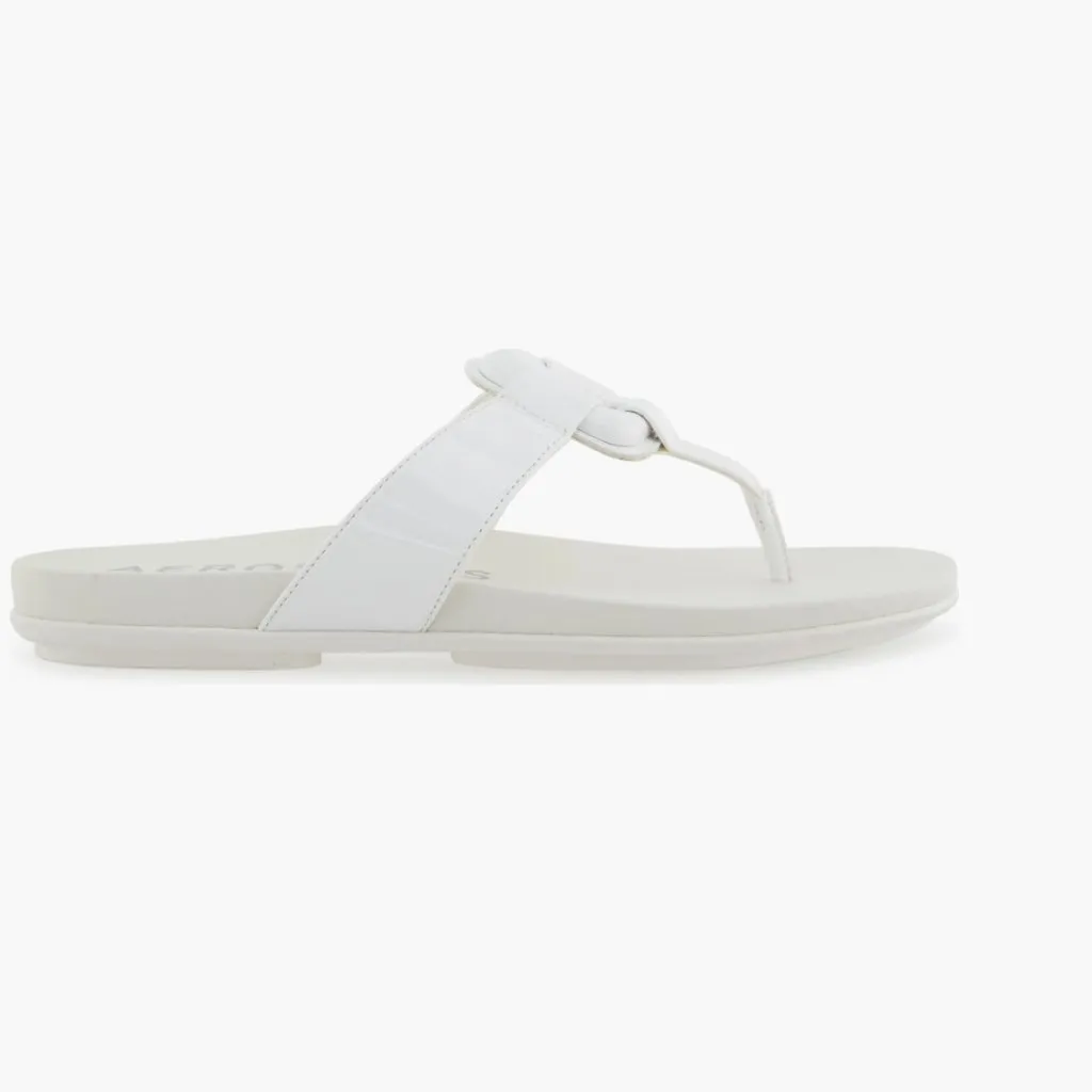 NEW AEROSOLES Fallon Harness Sandal Color: White Patent Faux Leather - Image 4