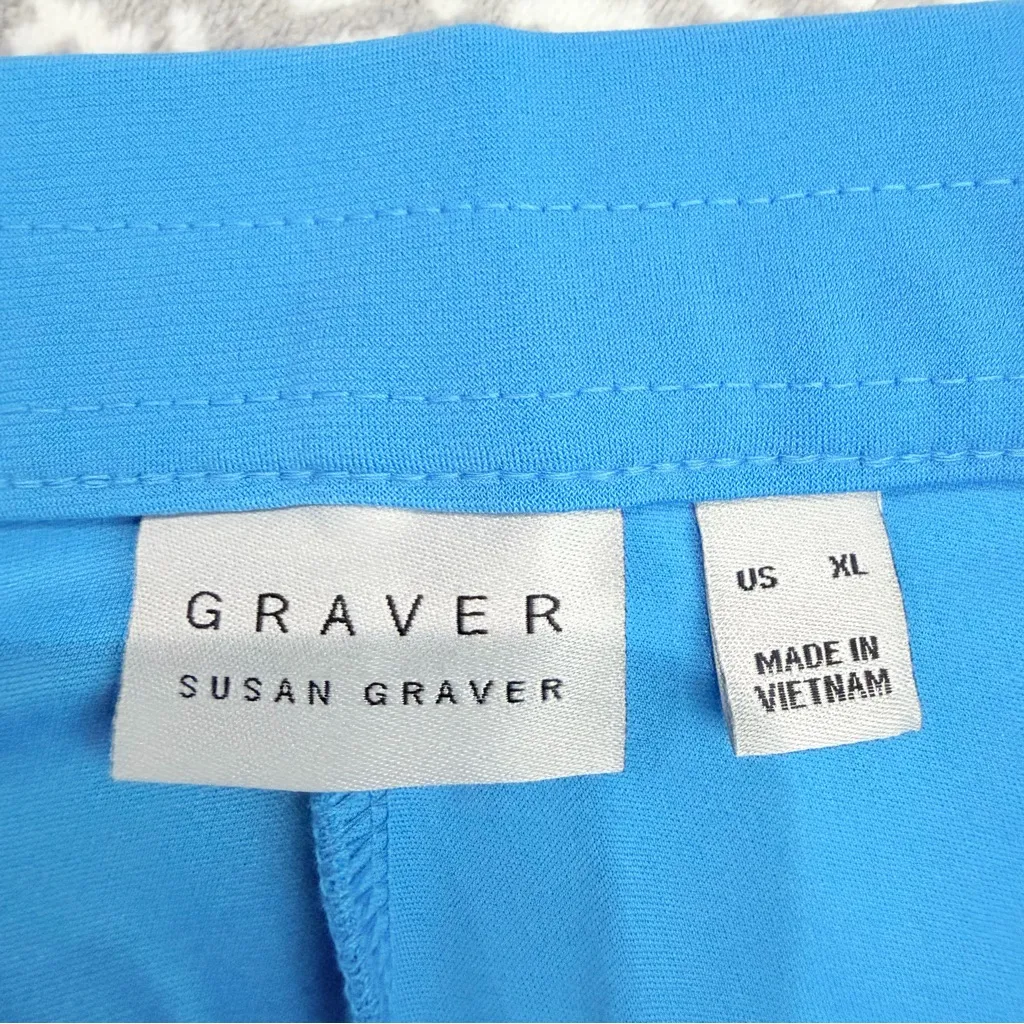 Susan Graver Regular Blue Fusion Pull-On Cropped Pant XL Pull On NWOT Casual - Image 4