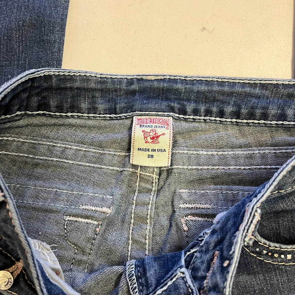 Y2k 2000s Blue True Religion Bootcut Jeans Women's Size 28 - Image 5