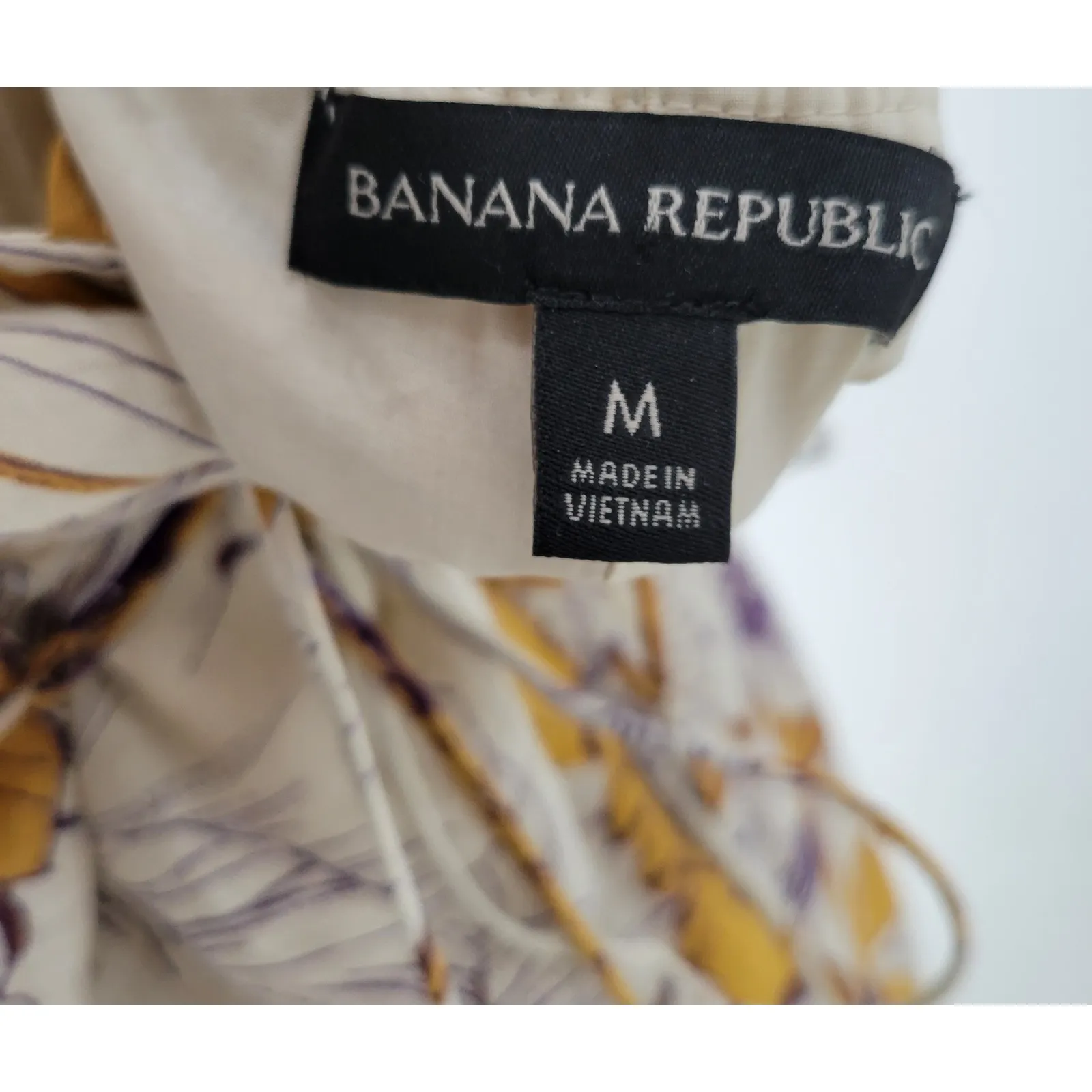 Banana Republic Floral Maxi Dress M Cotton Gold Corset Back Over Fabric - Image 2