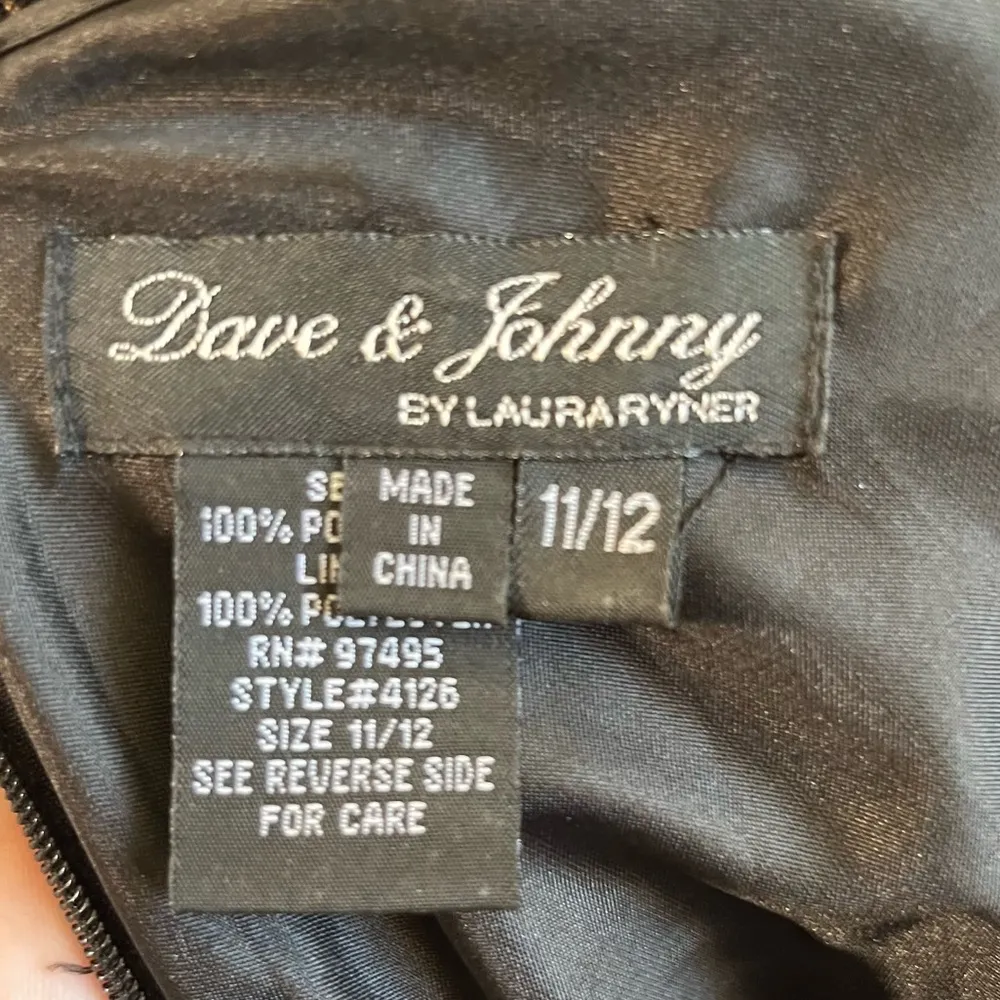 Dave & Johnny by Laura Ryner Dress Black Sequin Skirt Exposed Back Sz 11/12 EUC - Image 12