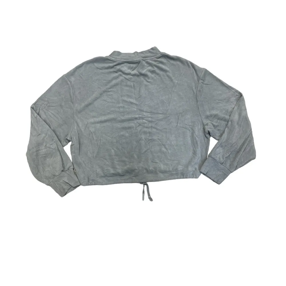 Varley Gray Cropped Velvet Sweatshirt - Image 2