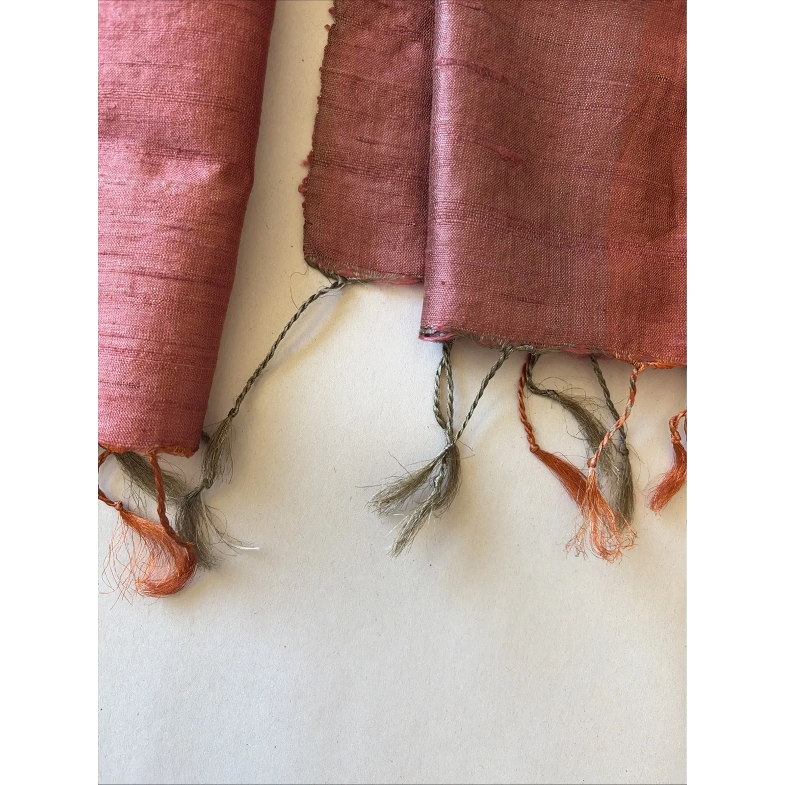 Vintage VTG Christian Livingston Collection 100% Silk Striped Scarf‎ Tassels O/S - Image 7