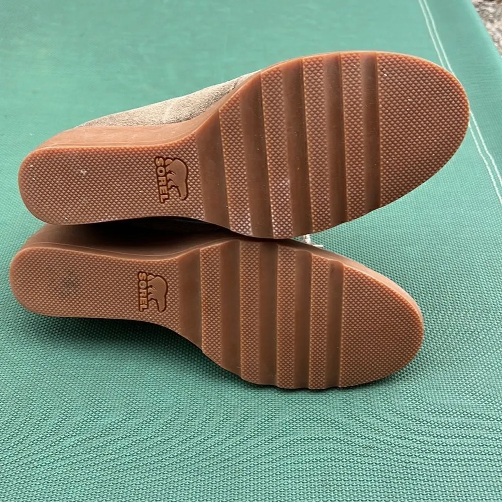 Sorel Toronto Green Suede Wedge Ankle Boot size 9.5 - Image 4