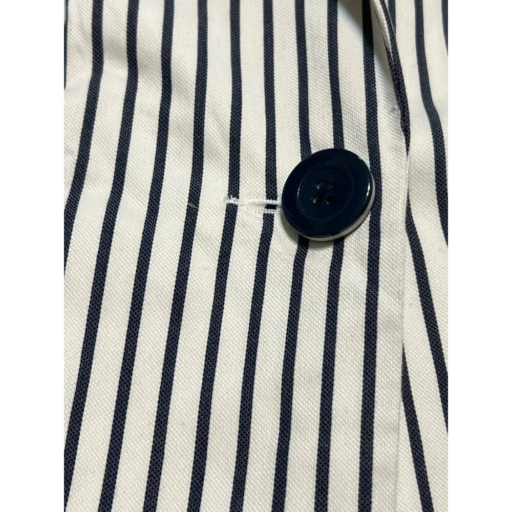 Cabi Striped Blazer White Black Stripes Bell Sleeves One Button Size 4 READ - Image 2