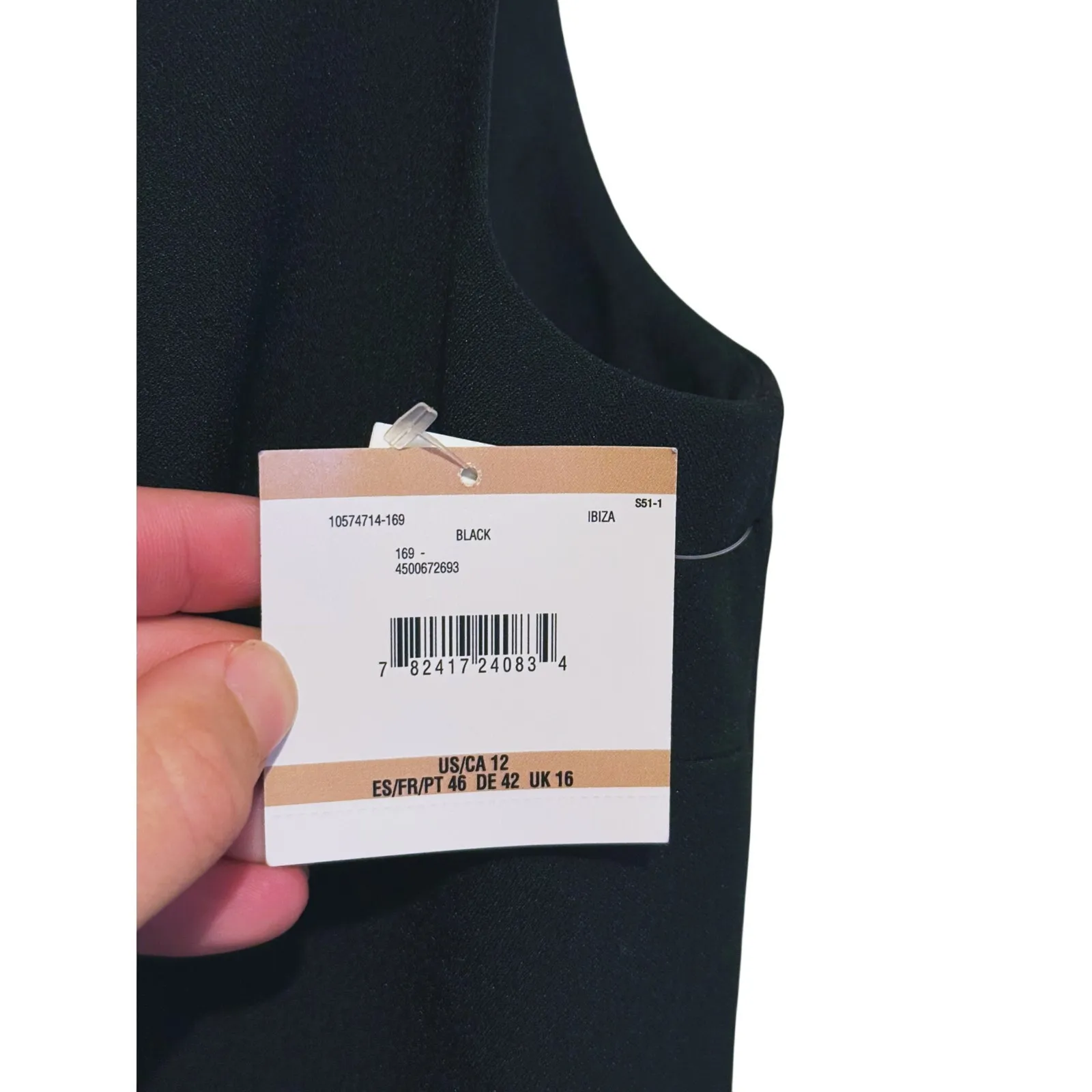 NWT Kasper Crepe Cutout Sleeveless Sheath Dress Black Size 12 Modern Cocktail - Image 7