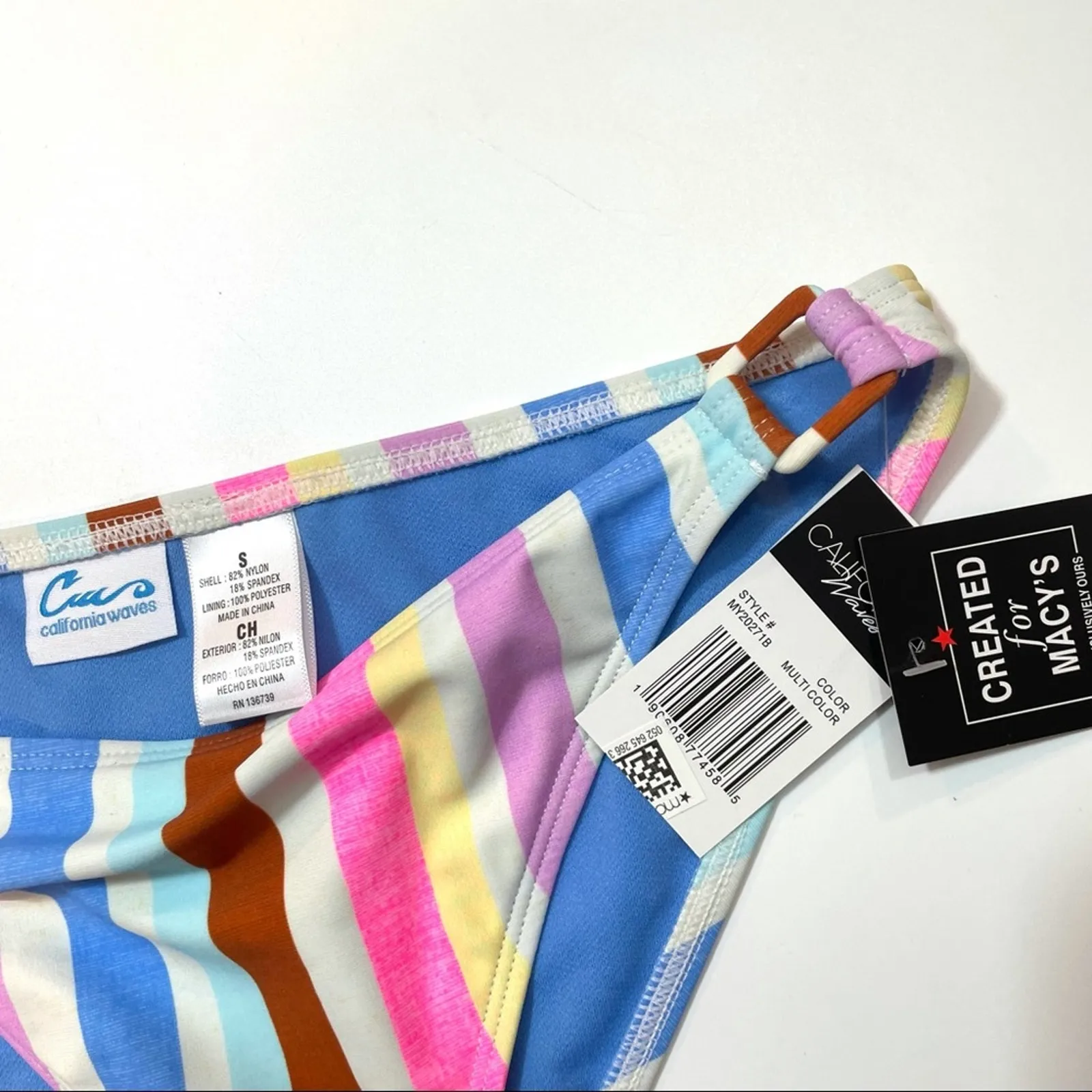 California Waves  Stripe hipster bikini swim bottom - Image 2