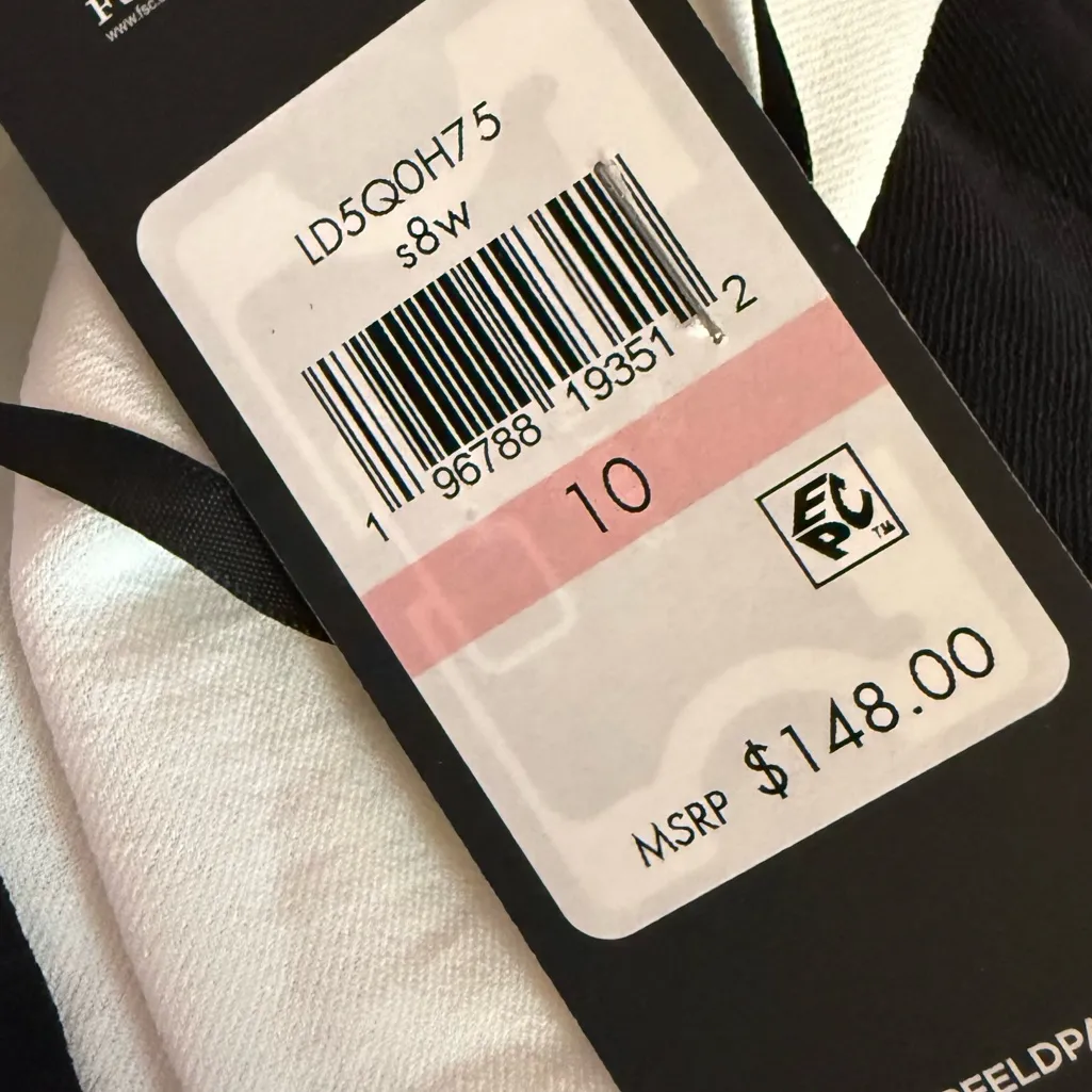 KARL LAGERFELD PARIS Women's V-Neck Sleeveless Dress White Black Sz 10 - Image 5