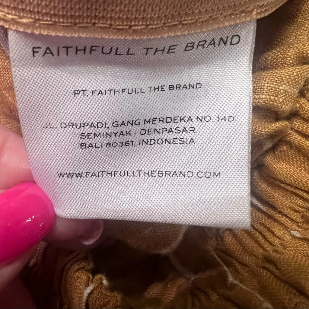 Faithfull The Brand‎ Solana Strapless Linen Crop Top Copenhagen Stripe Medium 6 - Image 15