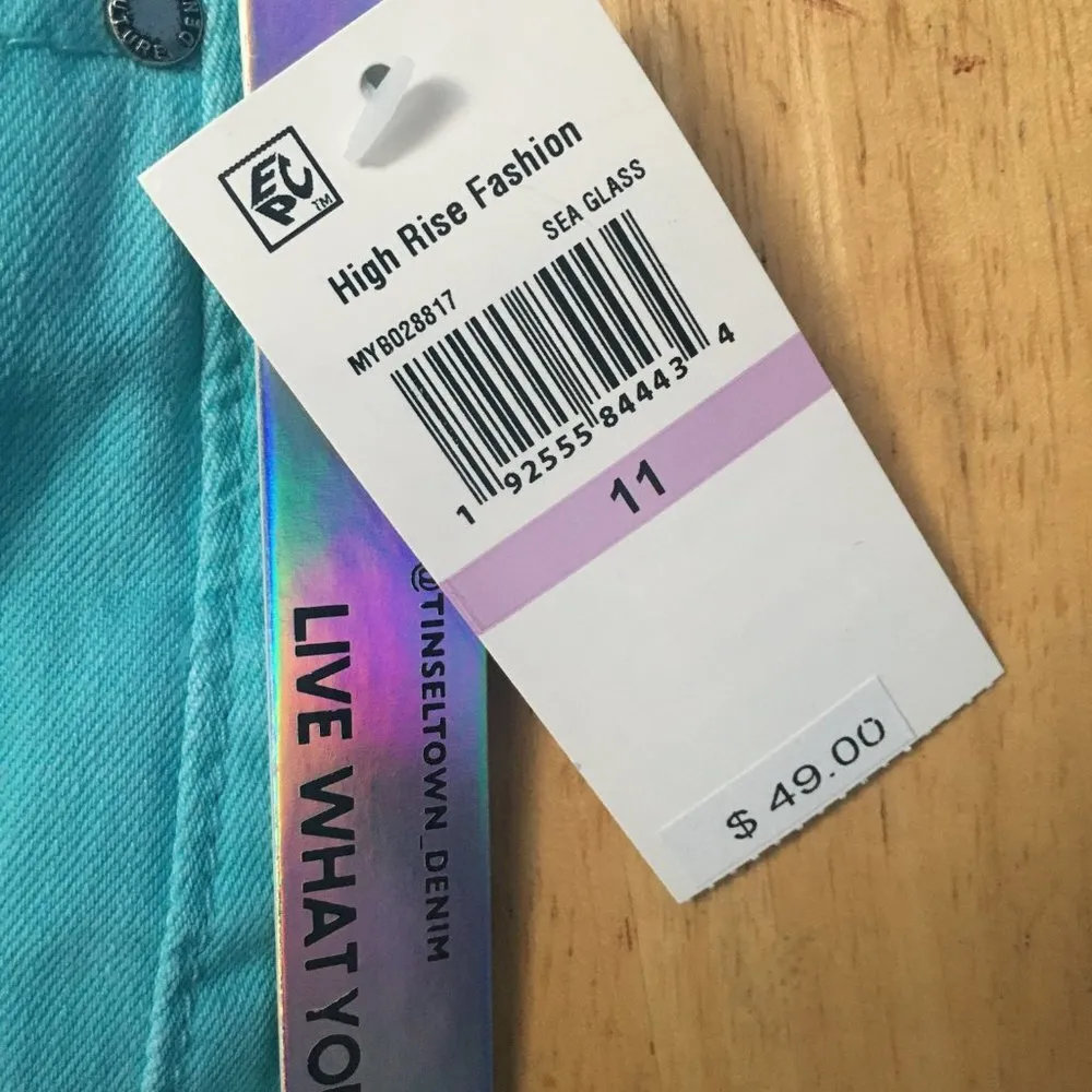 Tinseltown High Rise Skinny Jeans Sea Glass Size 11. NWT - Image 9