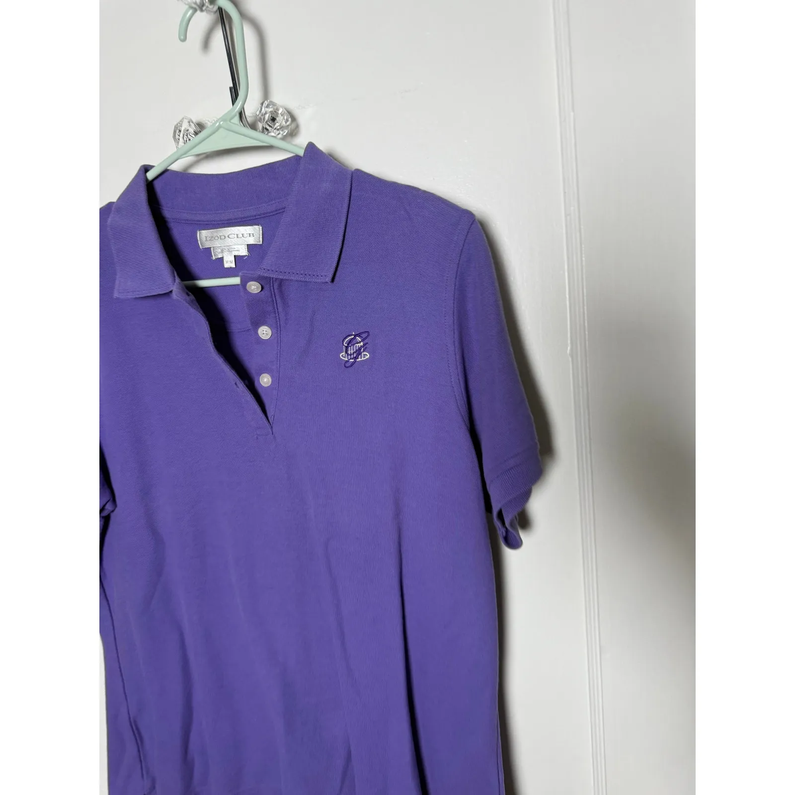 Vintage Izod Club The Greenbrier Purple Cotton Embroidered Polo Shirt Women's M - Image 2
