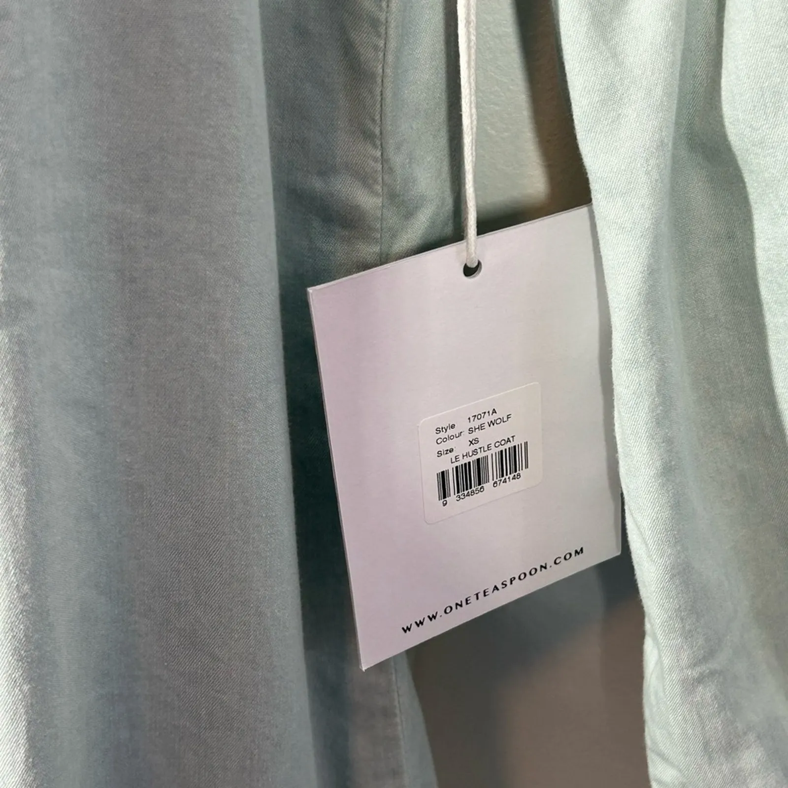 One Teaspoon Le Hustle Duster Coat XS Sage Green “She Wolf” NWT Long Jacket - Image 4