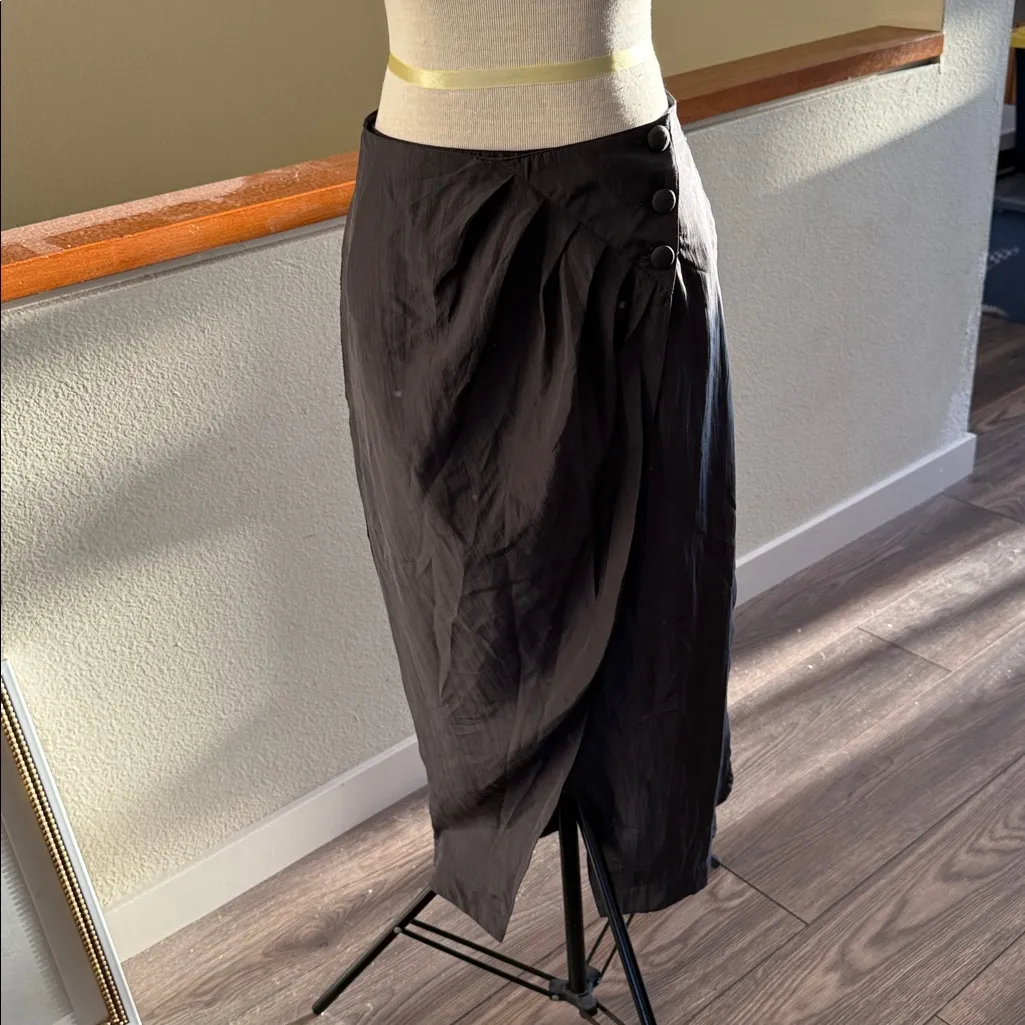 Vintage 1980’s black 100% silk gene Ewing Black Women's Skirt flawless Size 6 - Image 11