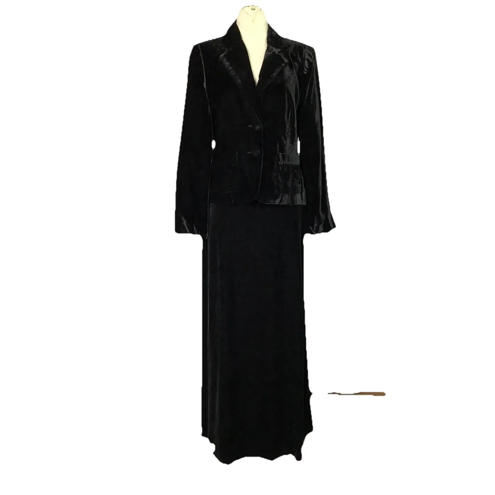 I.N. Studio Petite Black Velvet Blazer Maxi Skirt Suit 2 - Image 5