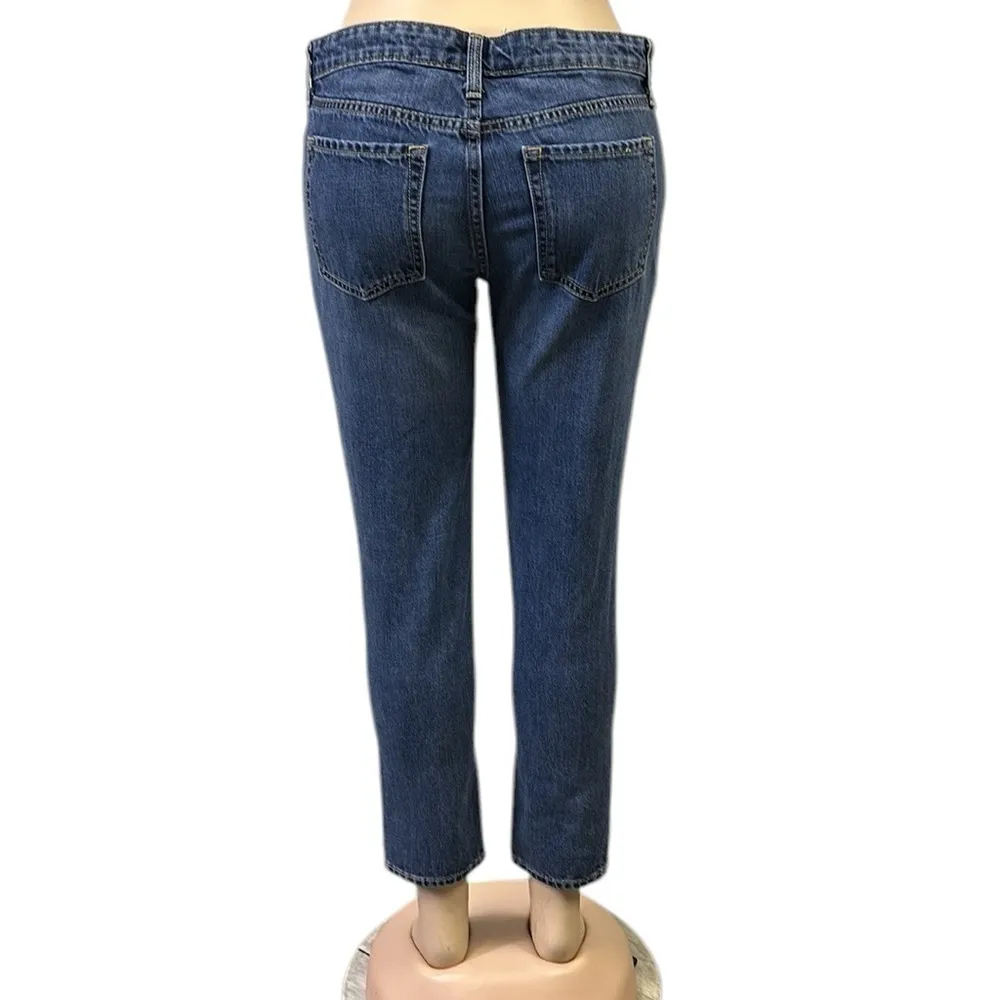 Gap Sexy Boyfriend Patchwork Distressed Denim Mid Rise Blue Jeans Womens 26 - Image 4