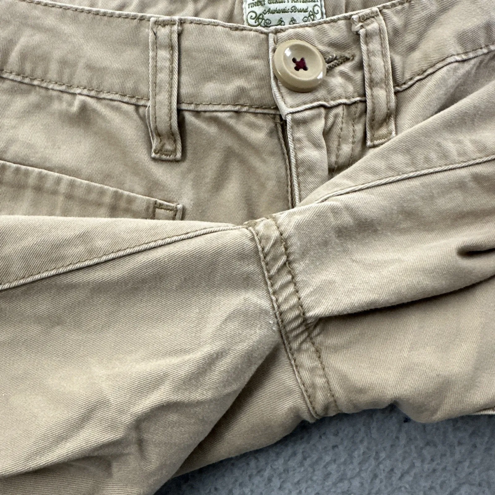 Y2K Aeropostale Low Rise Bootcut Khaki Pants Retro Boho Cotton Women's 5/6 x 32 Tan - Image 2