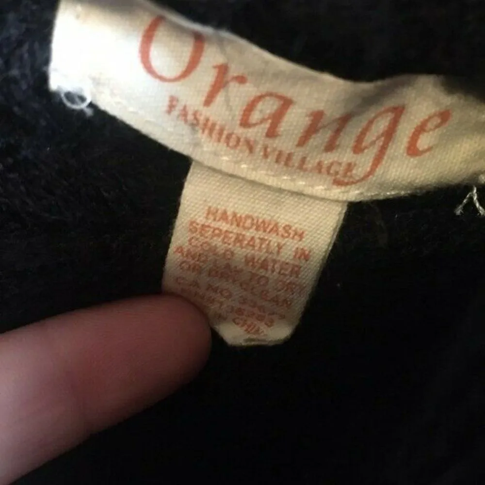 Orange black turtleneck pullover M Black Size M - Image 3
