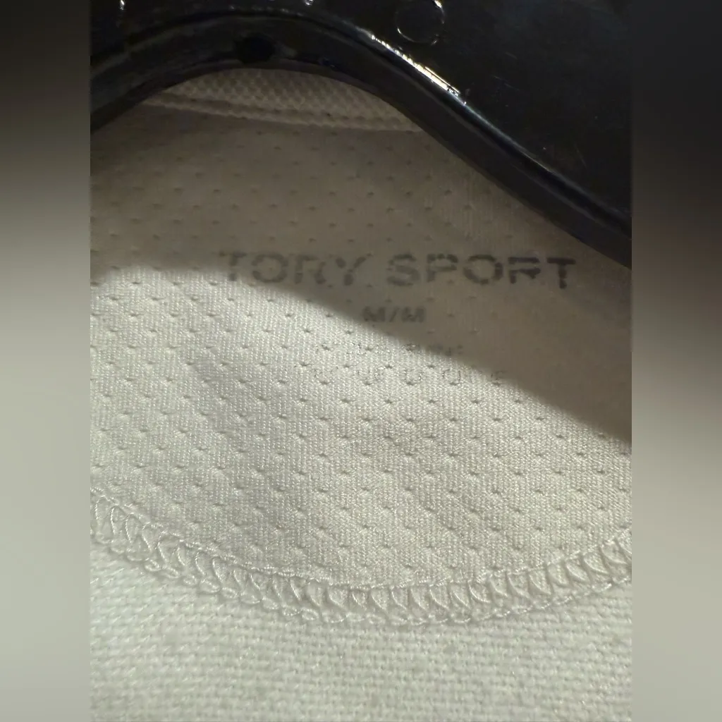 Tory Burch Tory Sport Tech Tank Top – White with Navy Trim Size M - Image 5
