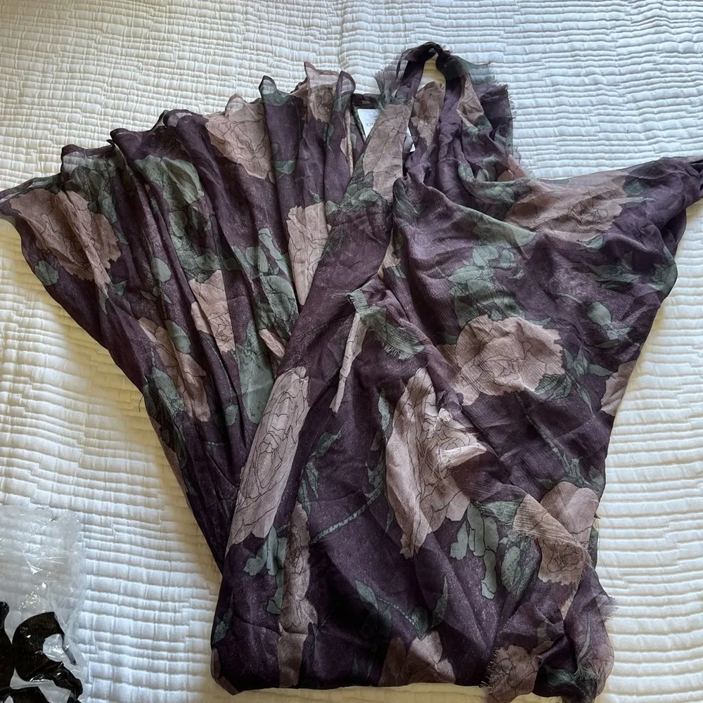 cowl neck bias maxi dress with frills and mixed fabric - Image 5