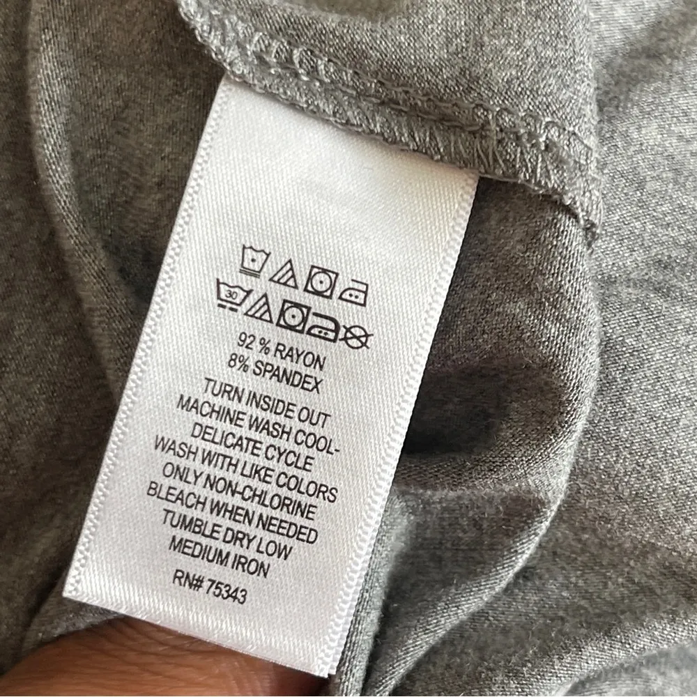 ADRIENNE VITTADINI | Heather Gray T-shirt Dress w/ Draped Pockets Sz M - Image 7