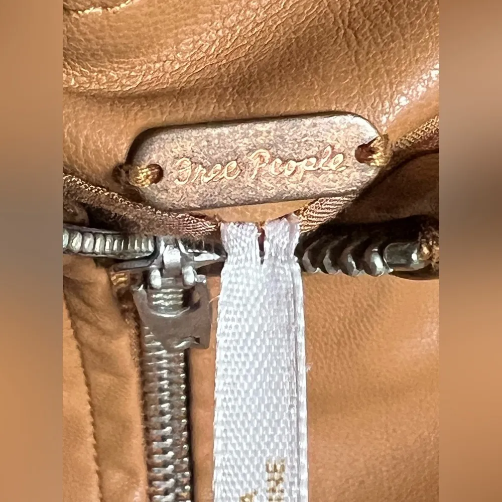 Free People Maya Mod Cashew Faux leather zip up mini skirt size 10 - Image 7