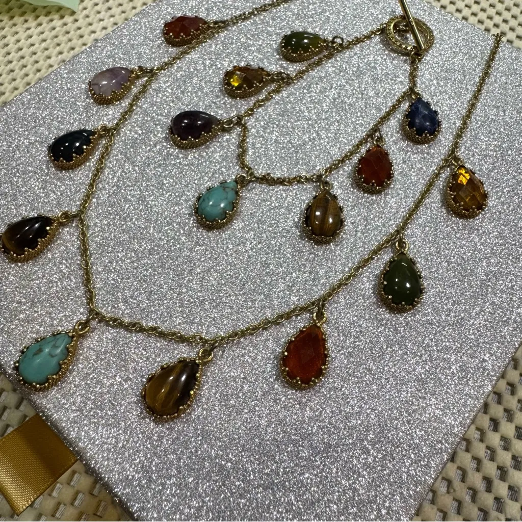 Vintage Lauren Ralph Lauren Teardrop Gem Necklace & Bracelet Set - Image 7