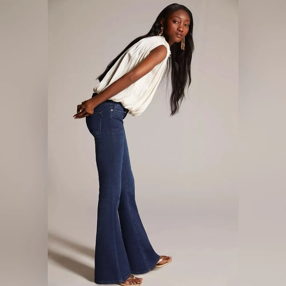 ANTHROPOLOGIE PILCRO DEMILUNE FLARE DENIM BOOTCUT JEANS PANTS BLUE 29 - Image 11