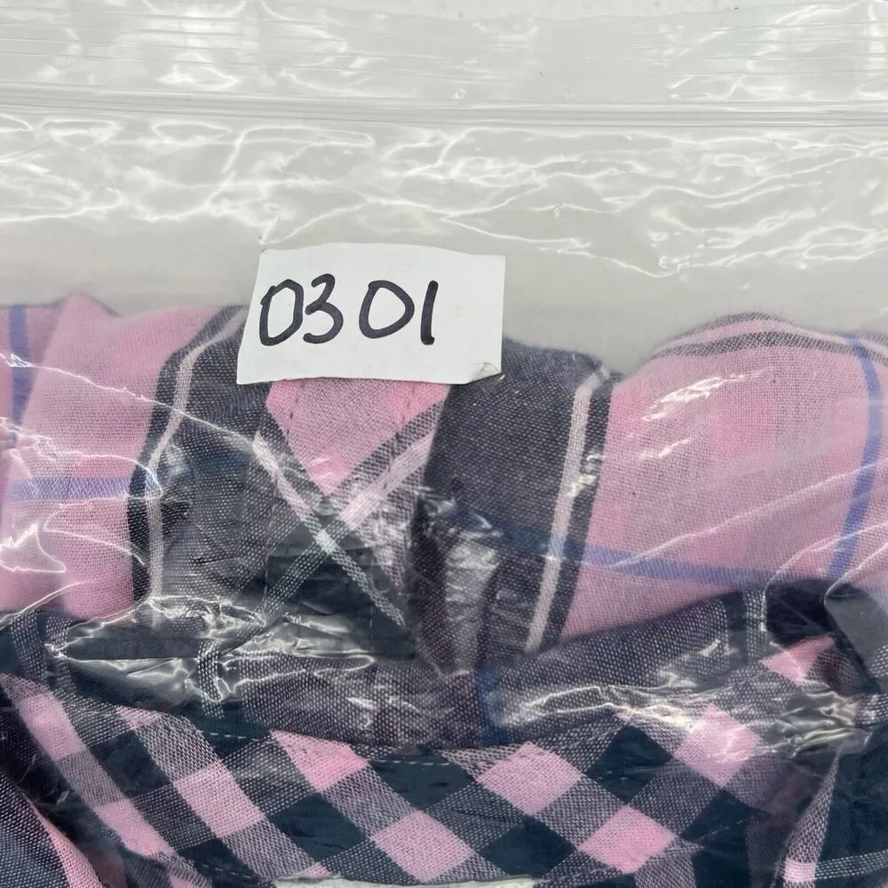 Talbots Size SP Petite Button Up Shirt Classic Cotton Pink Plaid Long Sleeve - Image 11