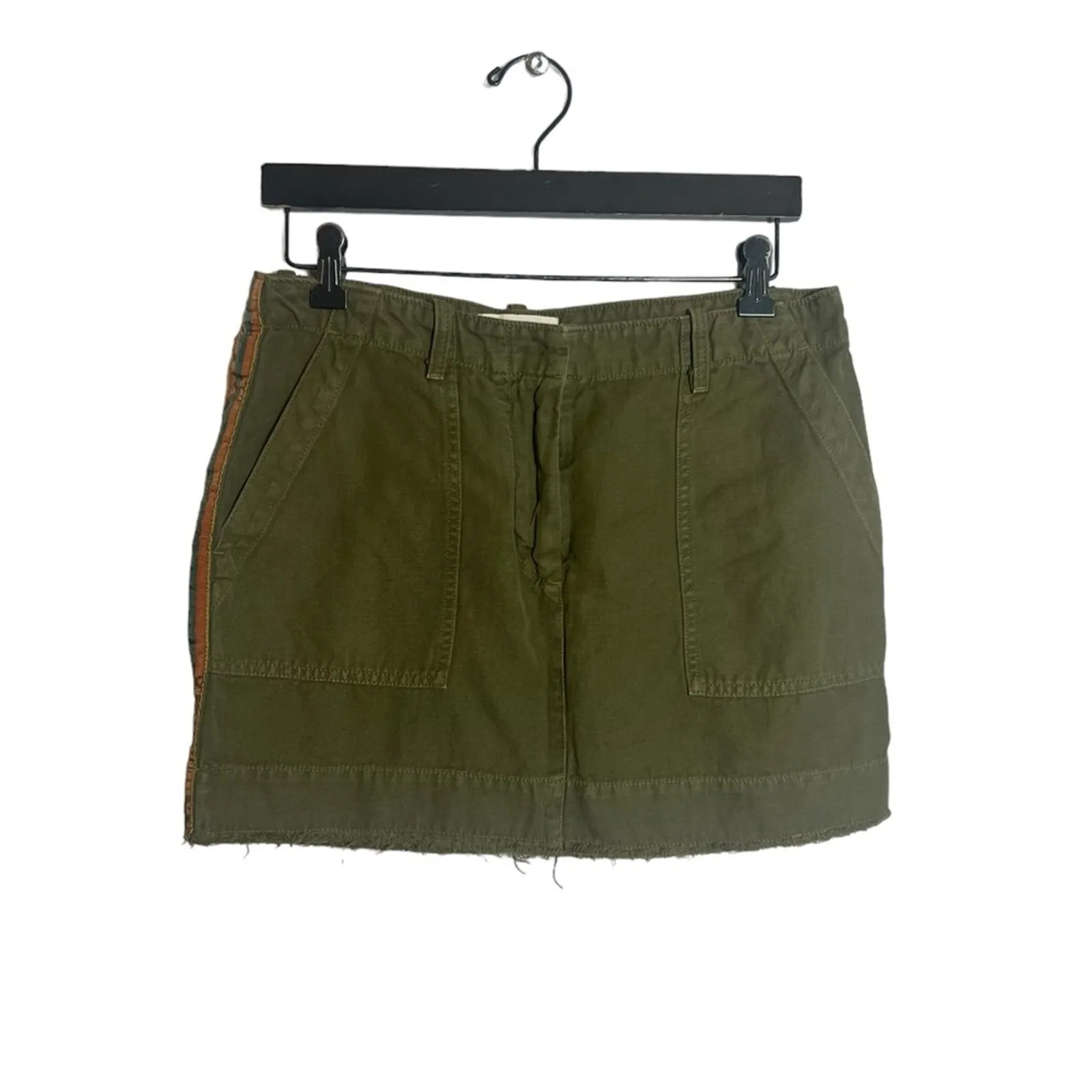 Nili Lotan Side Stripe Army Green Mini Skirt Sz 4 - Image 8