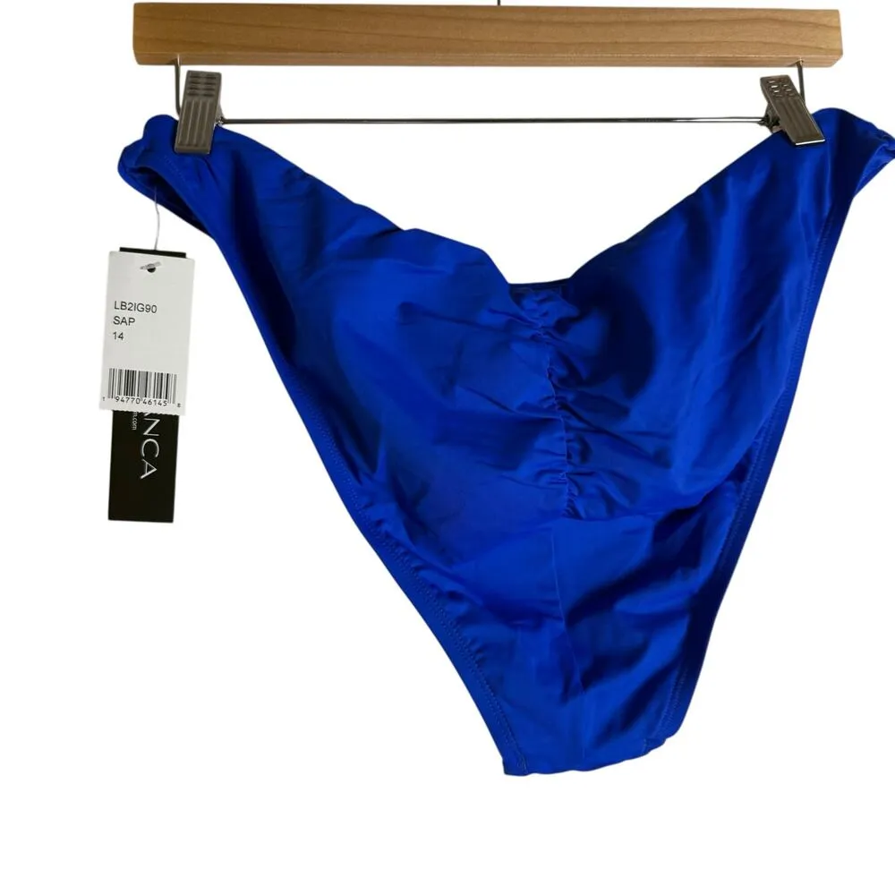 La Blanca Island Goddess Sapphire Blue Hipster Bikini Swimsuit Bottoms Size 14 - Image 7